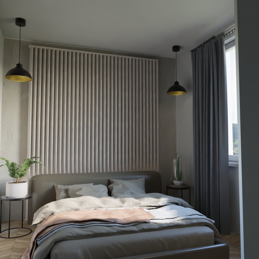 Candelabro suspenso SVEN 1xE27/15W/230V preto/dourado