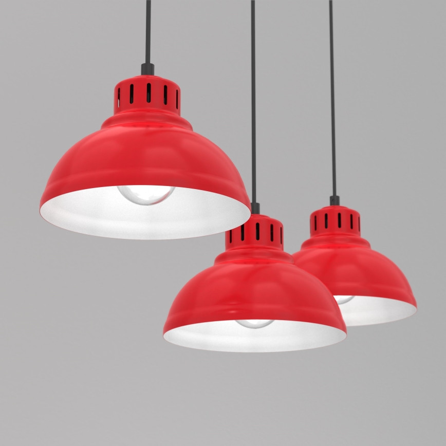Candelabro suspenso SVEN 3xE27/15W/230V vermelho