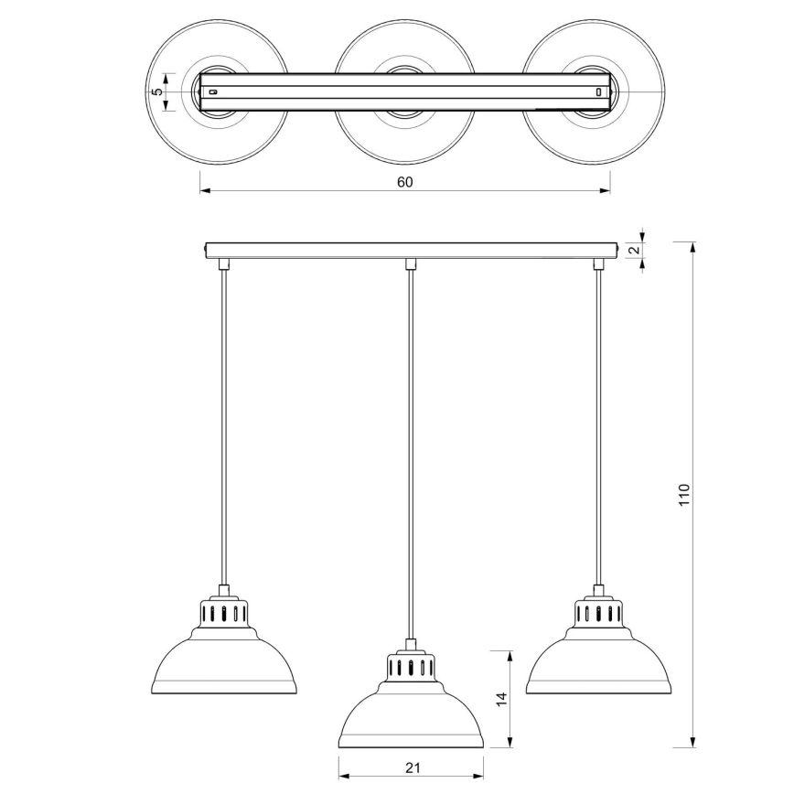 Candelabro suspenso SVEN 3xE27/15W/230V vermelho