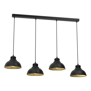 Candelabro suspenso SVEN 4xE27/15W/230V preto/dourado