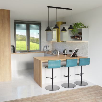 Candelabro suspenso SVEN 4xE27/15W/230V preto/dourado