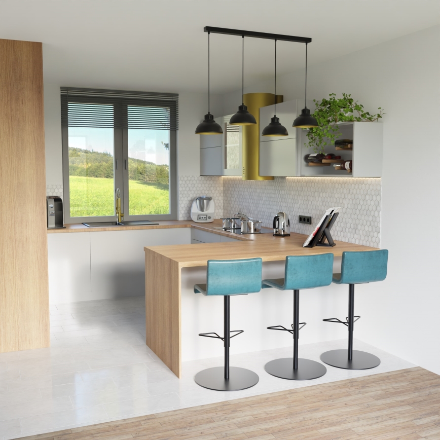 Candelabro suspenso SVEN 4xE27/15W/230V preto/dourado