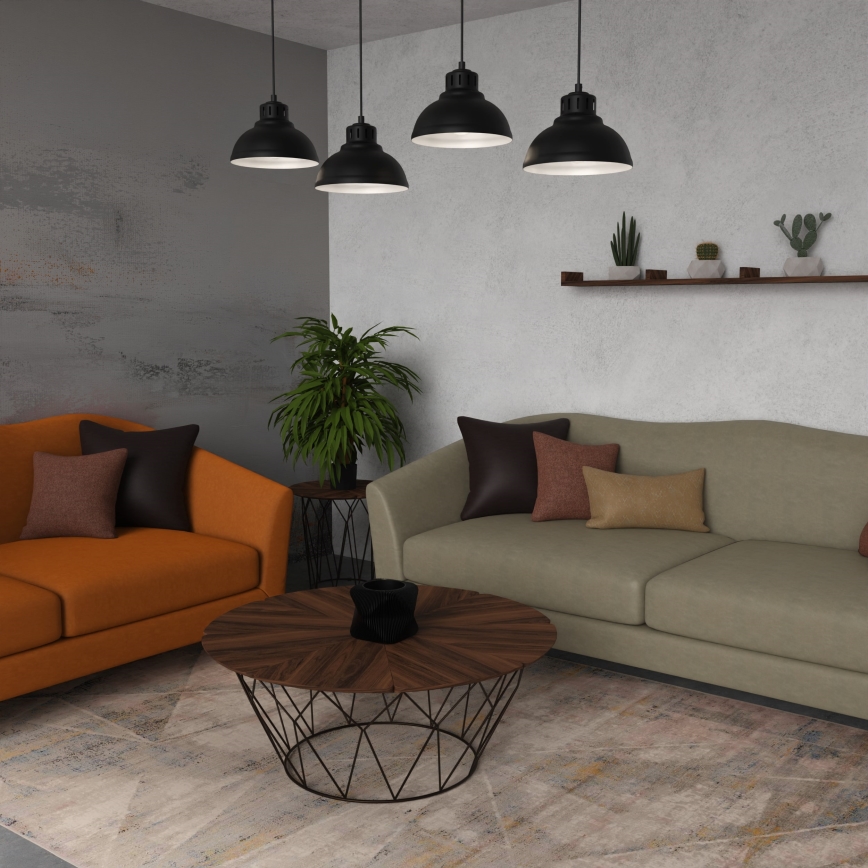 Candelabro suspenso SVEN 4xE27/15W/230V preto