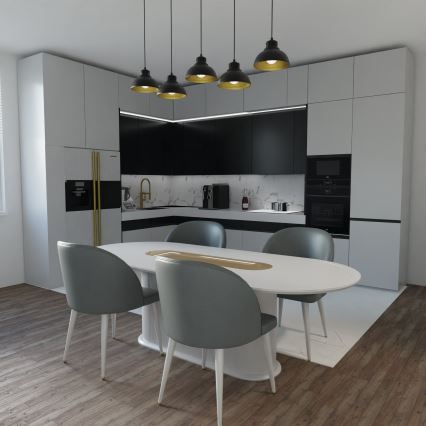 Candelabro suspenso SVEN 5xE27/15W/230V preto/dourado