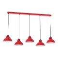 Candelabro suspenso SVEN 5xE27/15W/230V vermelho