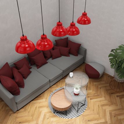 Candelabro suspenso SVEN 5xE27/15W/230V vermelho
