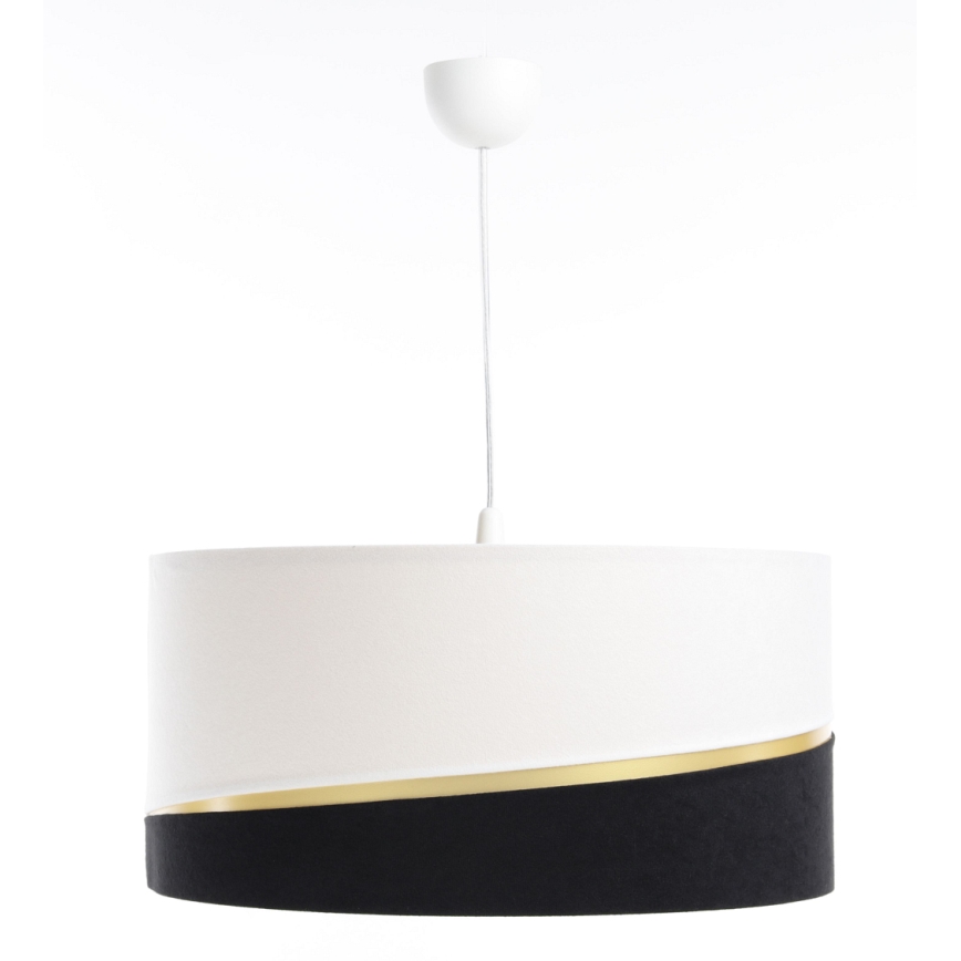 Candelabro suspenso SWING 1xE27/60W/230V preto/branco/dourada