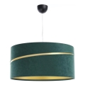 Candelabro suspenso SWING 1xE27/60W/230V verde/dourada