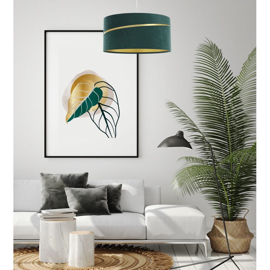 Candelabro suspenso SWING 1xE27/60W/230V verde/dourada