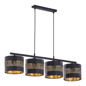 Candelabro suspenso TAGO 4xE27/15W/230V preto/dourado
