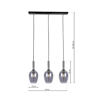 Candelabro suspenso TANGO 3xE14/40W/230V preto