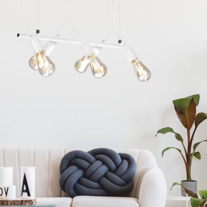 Candelabro suspenso TARO 5xE27/60W/230V branco