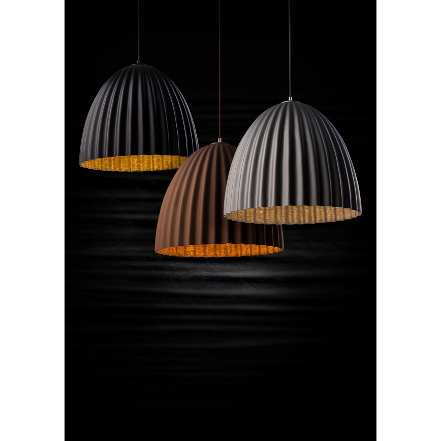 Candelabro suspenso TELMA 1xE27/60W/230V diâmetro 70 cm castanho/dourada