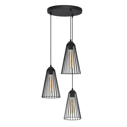 Candelabro suspenso TORRI 3xE27/15W/230V preto