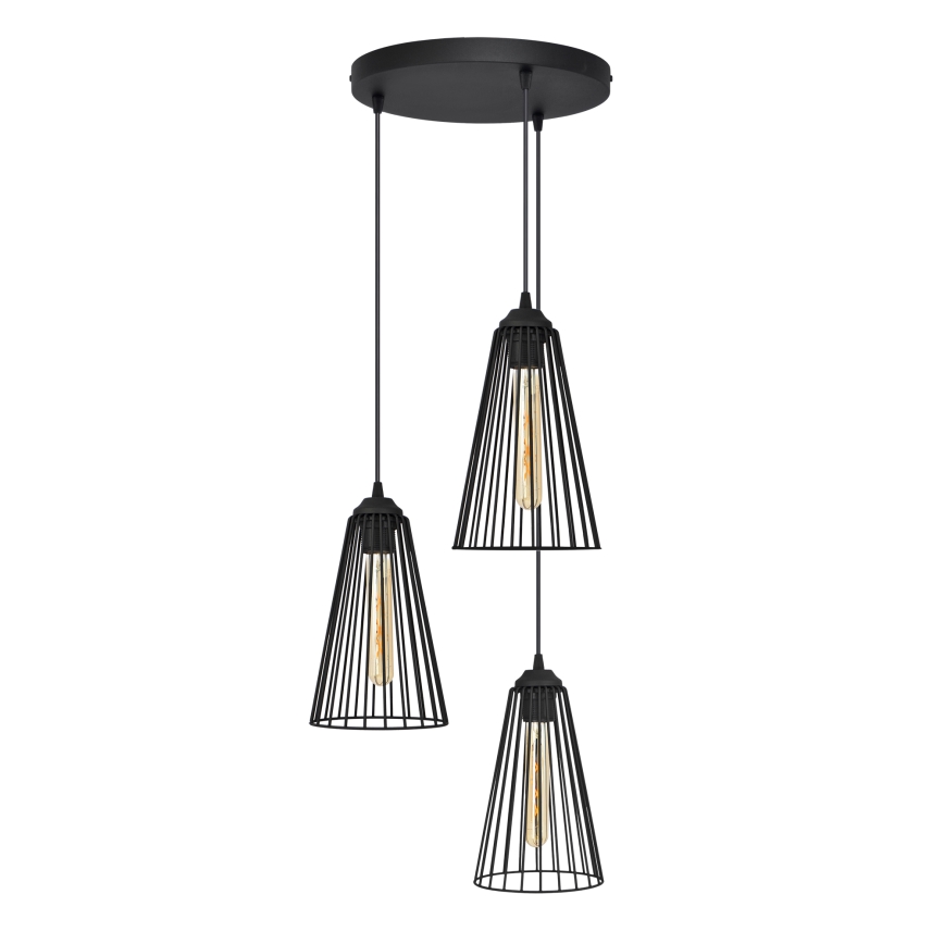 Candelabro suspenso TORRI 3xE27/15W/230V preto