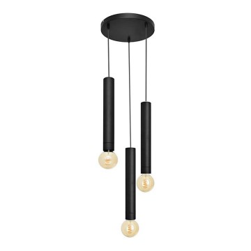 Candelabro suspenso TUBA 3xE27/15W/230V preto
