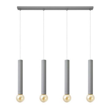 Candelabro suspenso TUBA 4xE27/15W/230V cinzento
