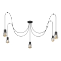 Candelabro suspenso TUBE LONG 5xE27/10W/230V preto