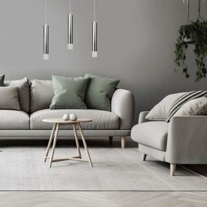 Candelabro suspenso TUBI 1xGU10/8W/230V cromado brilhante