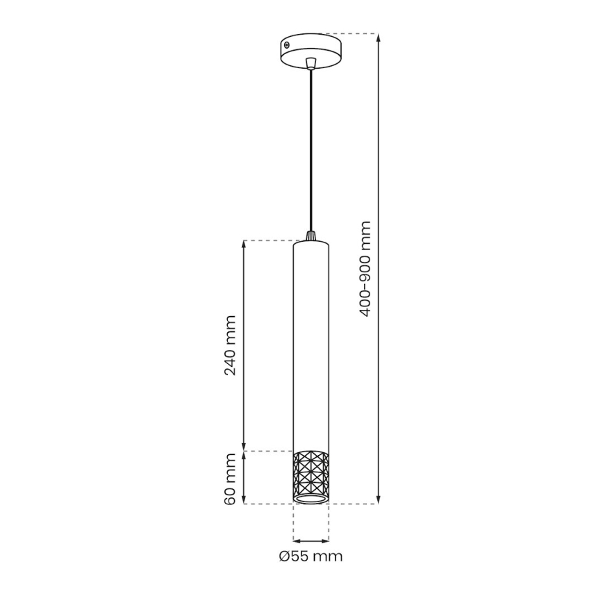 Candelabro suspenso TUBI 1xGU10/8W/230V cromado brilhante
