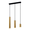 Candelabro suspenso TUBO 3xGU10/25W/230V madeira