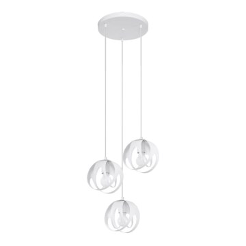 Candelabro suspenso TULOS 3xE27/60W/230V branco