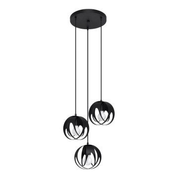 Candelabro suspenso TULOS 3xE27/60W/230V preto