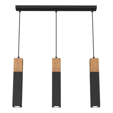 Candelabro suspenso TULUM 3xGU10/60W/230V preto