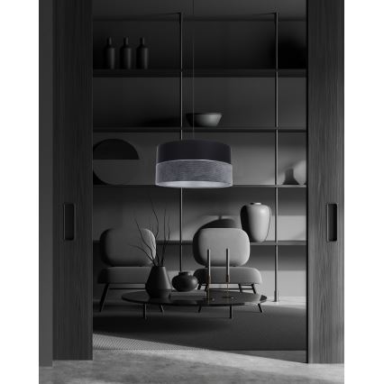 Candelabro suspenso TWIST 1xE27/60W/230V preto/cinzento/prateado