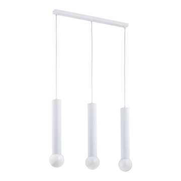 Candelabro suspenso TWISTER 3xE27/60W/230V branco