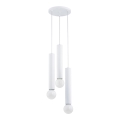 Candelabro suspenso TWISTER 3xE27/60W/230V diâmetro 28 cm branco