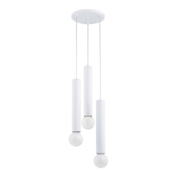 Candelabro suspenso TWISTER 3xE27/60W/230V diâmetro 28 cm branco