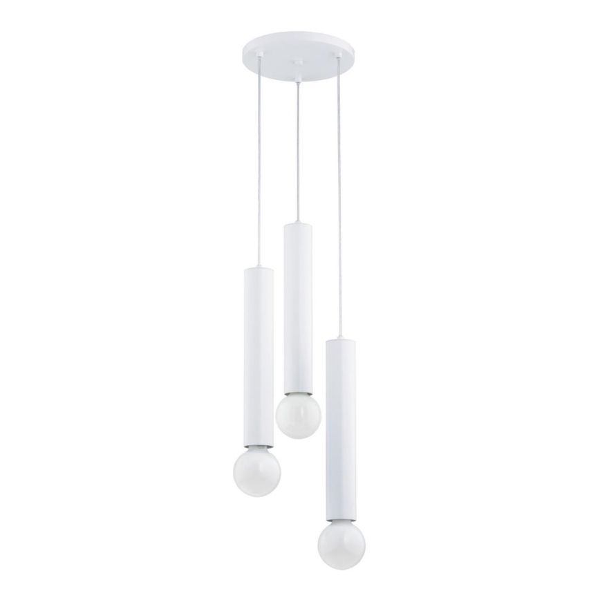 Candelabro suspenso TWISTER 3xE27/60W/230V diâmetro 28 cm branco