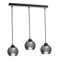 Candelabro suspenso UNO WOOD 3xE27/60W/230V preto/castanho