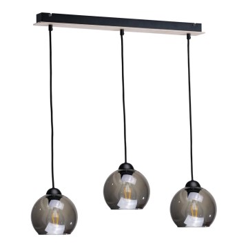 Candelabro suspenso UNO WOOD 3xE27/60W/230V preto/castanho