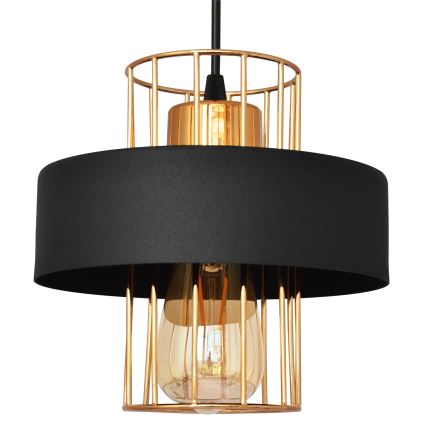 Candelabro suspenso VOLTA 1xE27/15W/230V preto/dourado