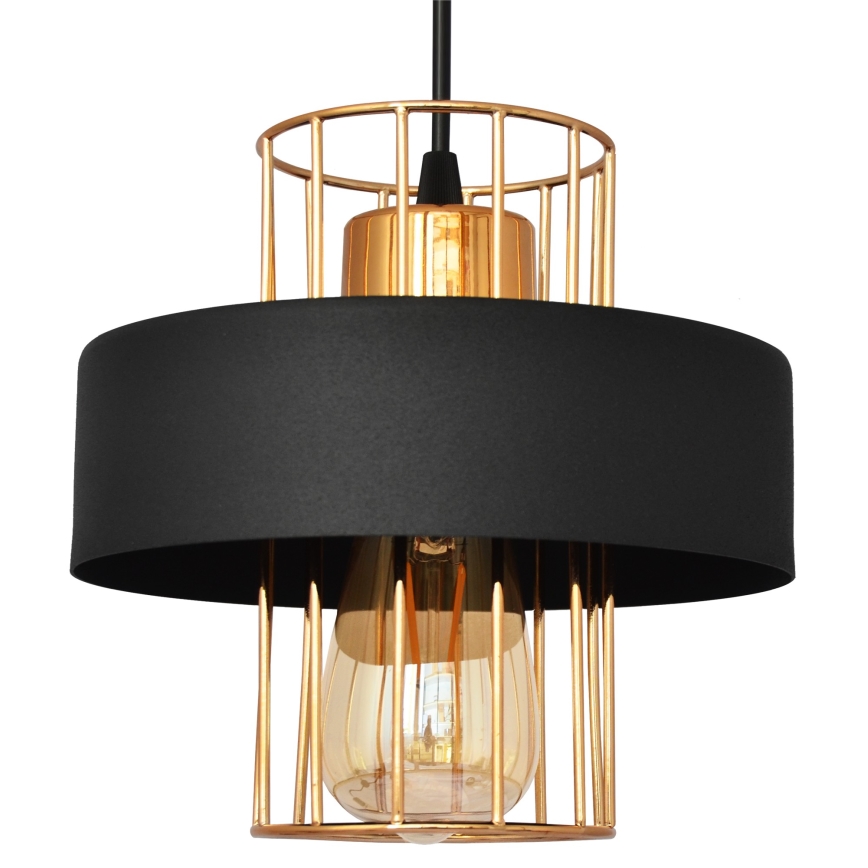 Candelabro suspenso VOLTA 1xE27/15W/230V preto/dourado