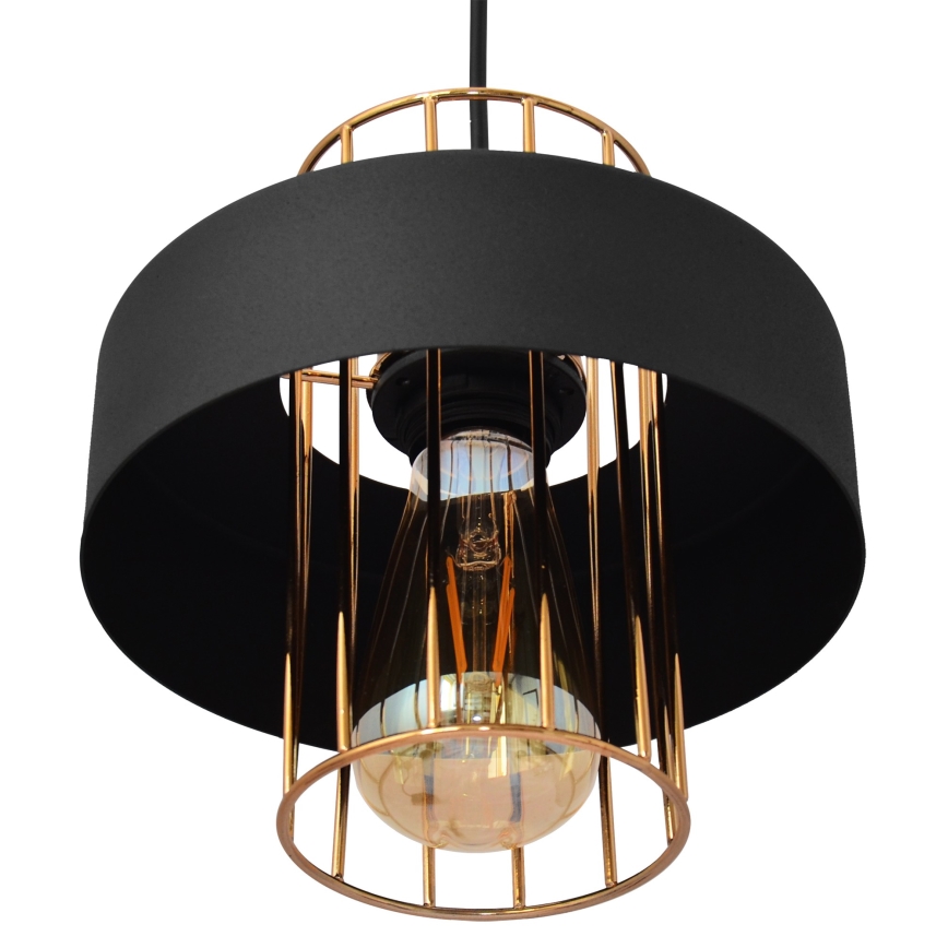 Candelabro suspenso VOLTA 1xE27/15W/230V preto/dourado