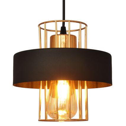 Candelabro suspenso VOLTA 1xE27/15W/230V preto/dourado