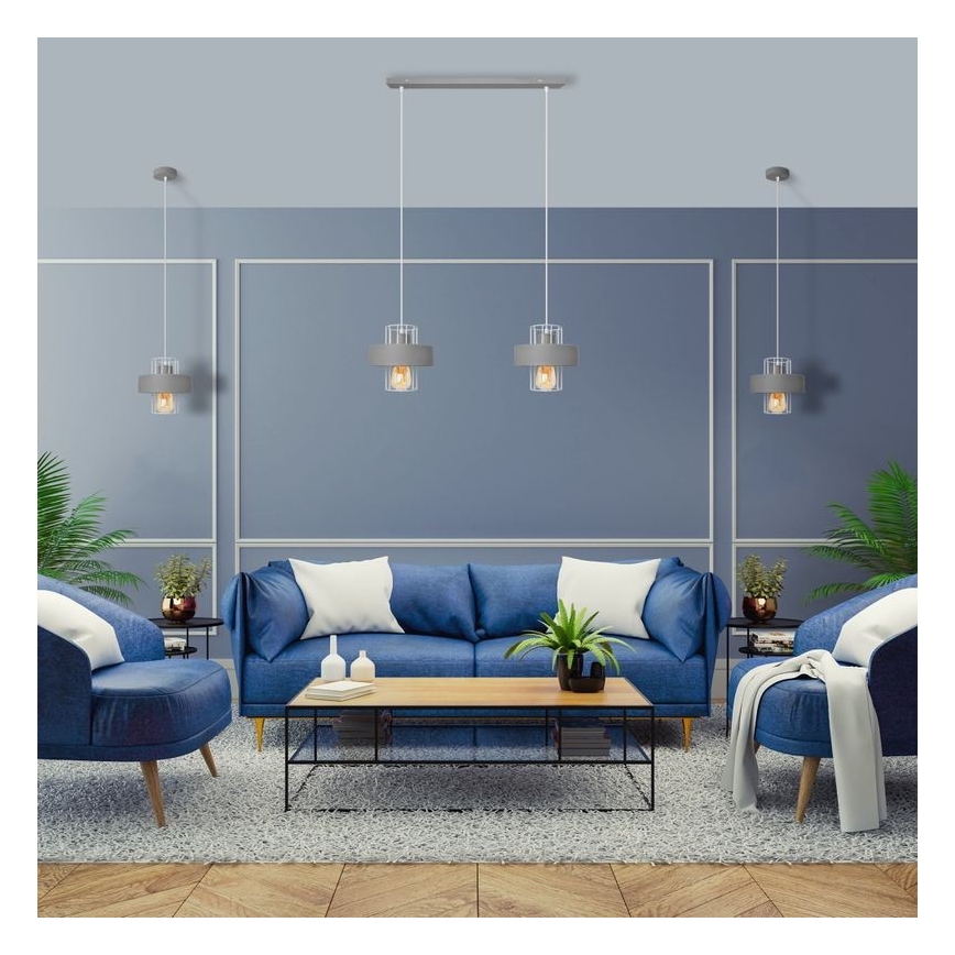 Candelabro suspenso VOLTA 2xE27/15W/230V cinzento