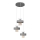 Candelabro suspenso VOLTA 3xE27/15W/230V diâmetro 42 cm cinzento