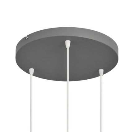 Candelabro suspenso VOLTA 3xE27/15W/230V diâmetro 42 cm cinzento