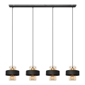 Candelabro suspenso VOLTA 4xE27/15W/230V preto/dourado