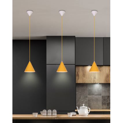 Candelabro suspenso VOSS 1xE27/40W/230V amarelo/branco