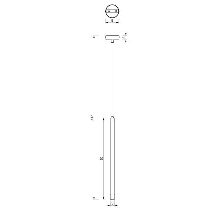Candelabro suspenso YORU 1xG9/8W/230V 50 cm latão
