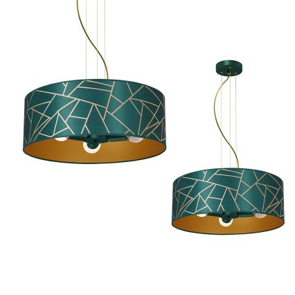 Candelabro suspenso ZIGGY 3xE27/60W/230V verde/dourado