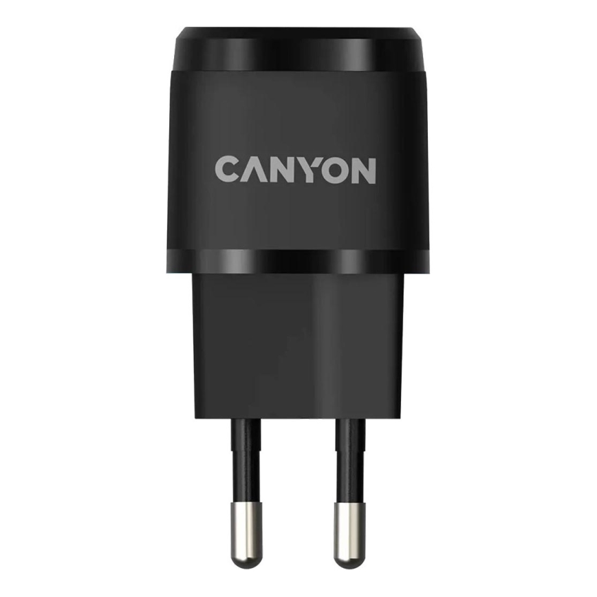 Canyon - Adaptador de carregamento rápido Power Delivery 20W preto