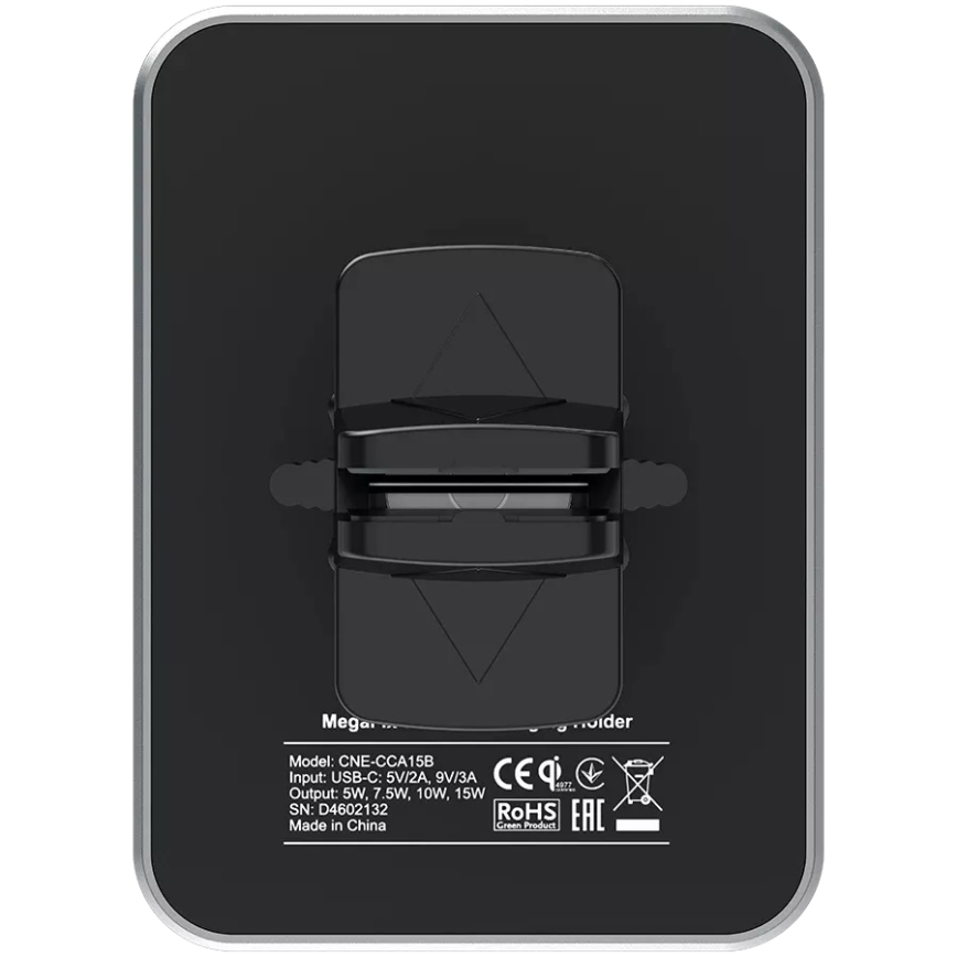 Canyon - Suporte magnético para telemóvel para carro com função de carregamento sem fios Qi 5V quadrado preto