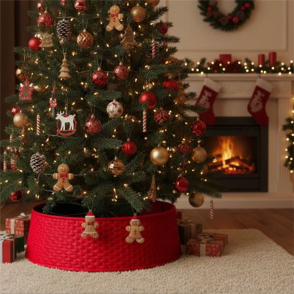 Capa para o suporte da árvore de Natal, diâmetro 65 cm, vermelha