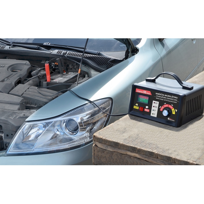 Carregador de bateria 6/12V 2/10/55A